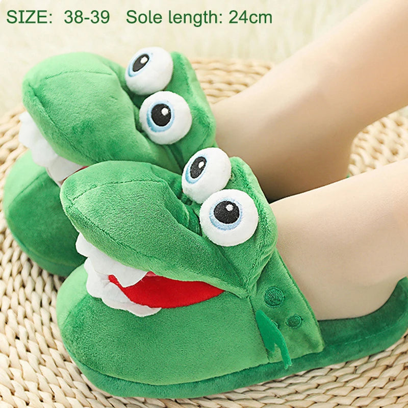 Pantufas de algodão com estampa de crocodilo