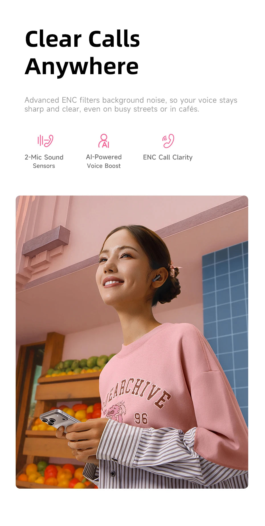 Fone de ouvido sem fio