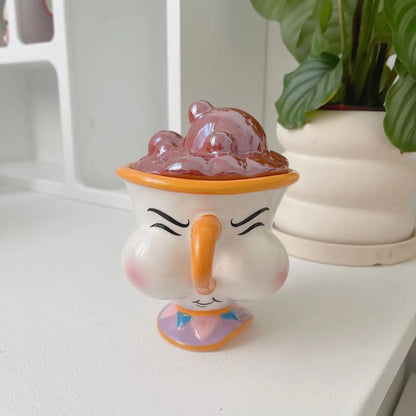 Caneca de cerâmica Disney Bela e a Fera com tampa