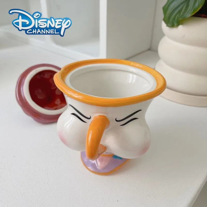 Caneca de cerâmica Disney Bela e a Fera com tampa