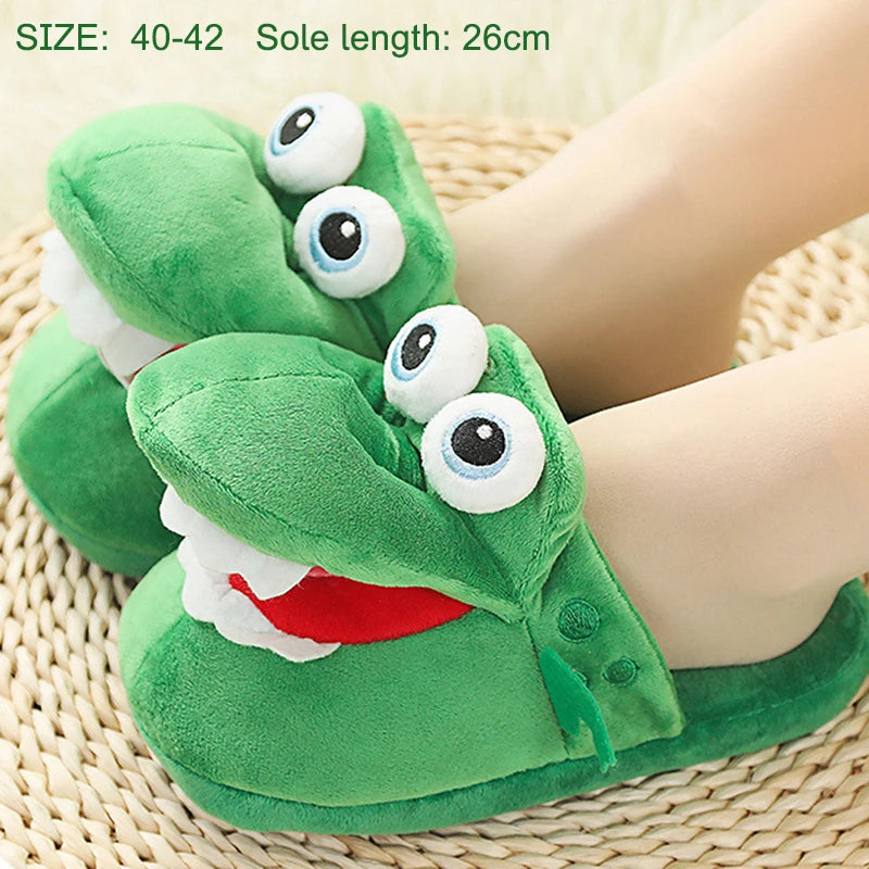 Pantufas de algodão com estampa de crocodilo
