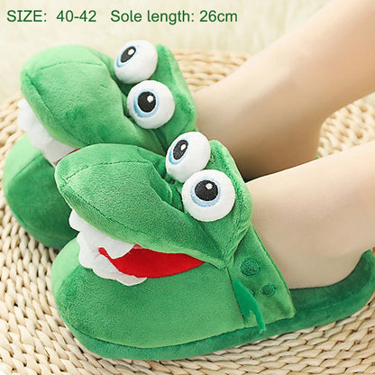 Pantufas de algodão com estampa de crocodilo