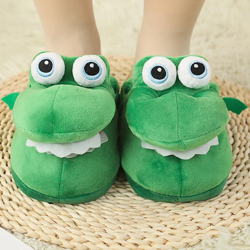 Pantufas de algodão com estampa de crocodilo