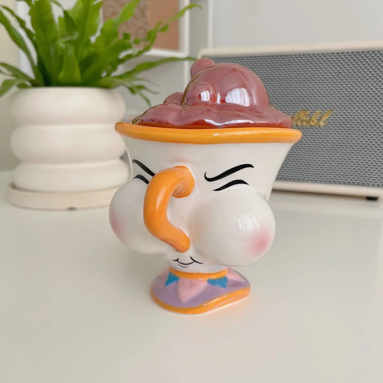 Caneca de cerâmica Disney Bela e a Fera com tampa