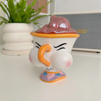 Caneca de cerâmica Disney Bela e a Fera com tampa