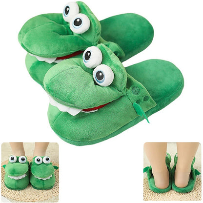 Pantufas de algodão com estampa de crocodilo