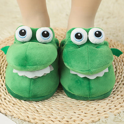 Pantufas de algodão com estampa de crocodilo