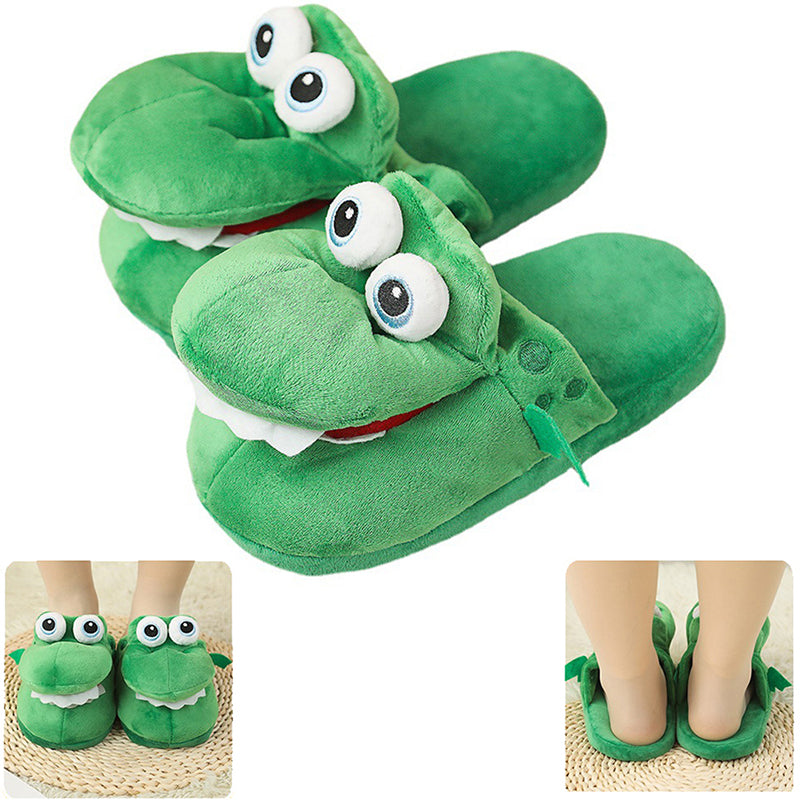 Pantufas de algodão com estampa de crocodilo