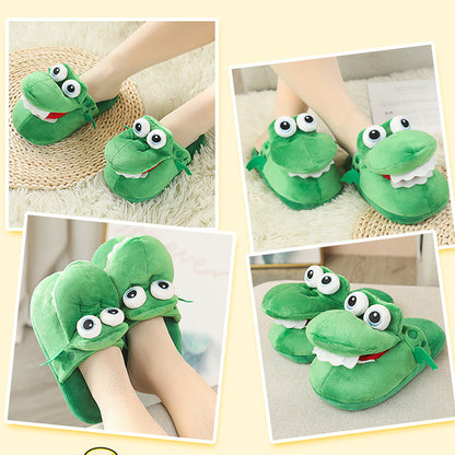 Pantufas de algodão com estampa de crocodilo