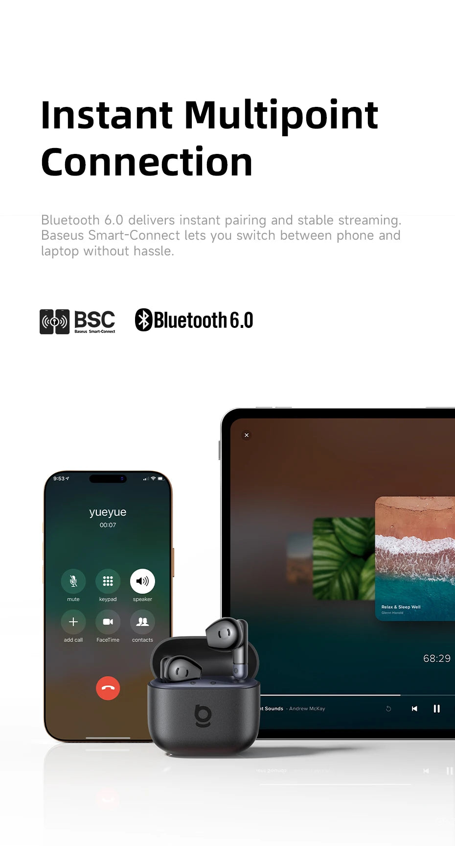 Fone de ouvido sem fio