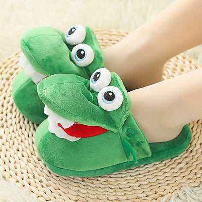 Pantufas de algodão com estampa de crocodilo