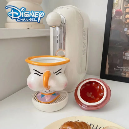 Caneca de cerâmica Disney Bela e a Fera com tampa